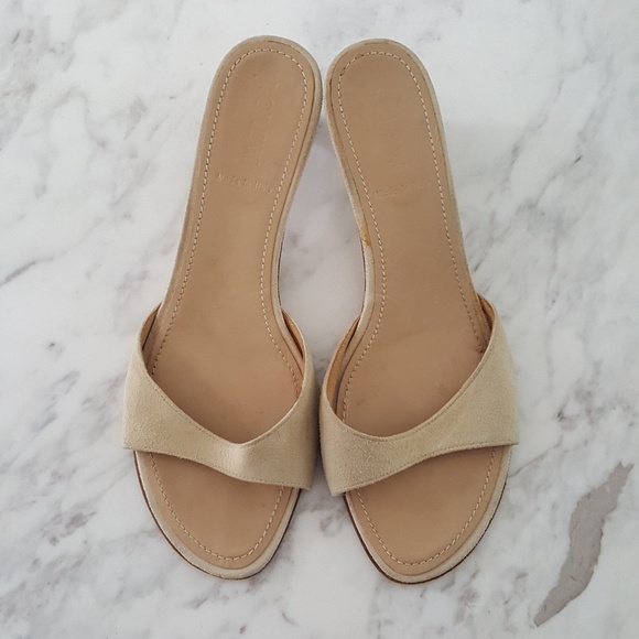 nude slide heels
